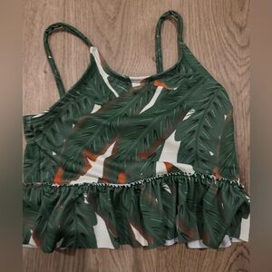 Kortni jeane 8/9 green palm peplum top